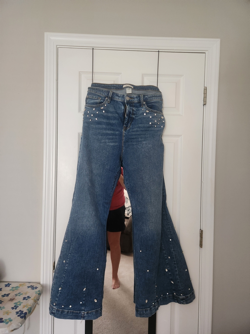 torrid Blue Rhinestone Wide-Leg Jeans
